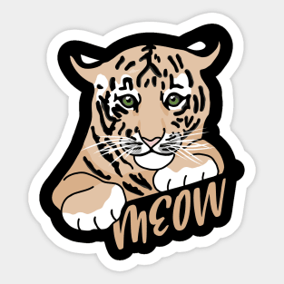 Meow Siberian Malayan Sumatran Tiger Lover Bengal Tiger Sticker